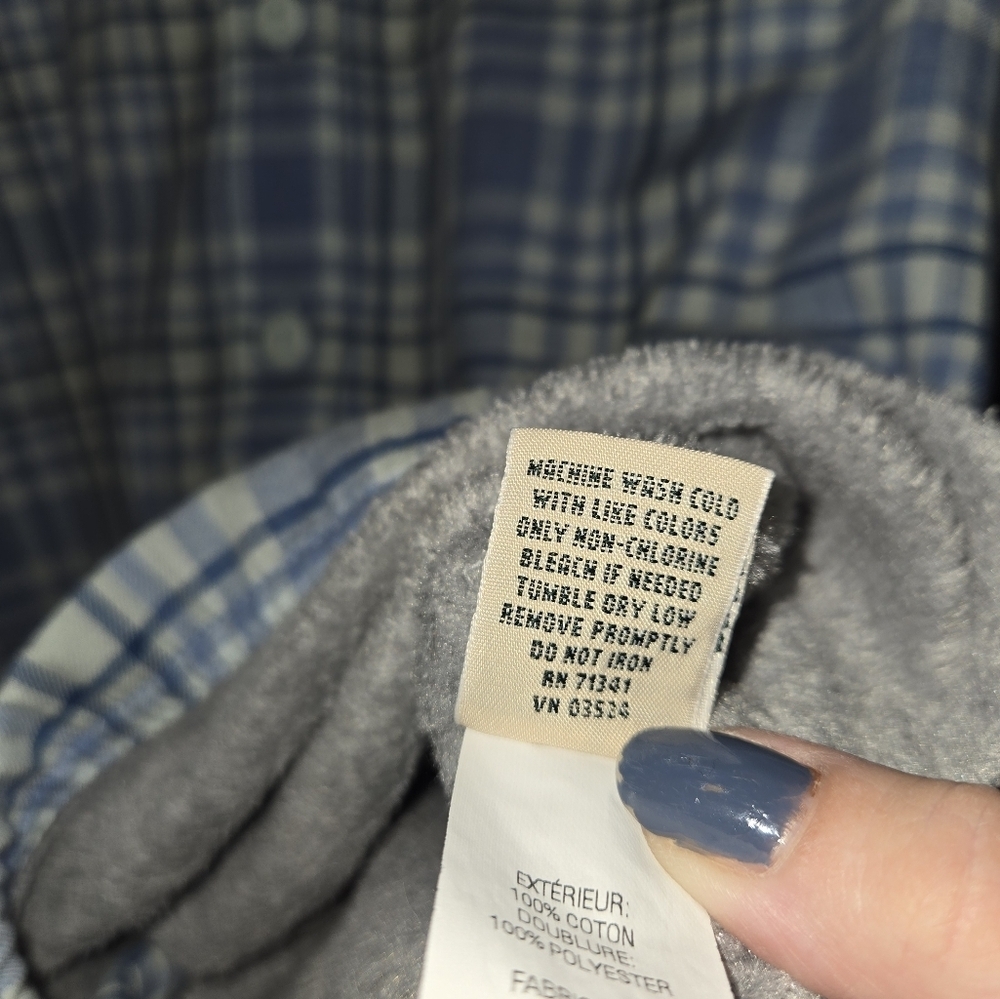Women's LL Bean Blue Button Down Plaid Jacket, Size Medium - Picture 9 of 10